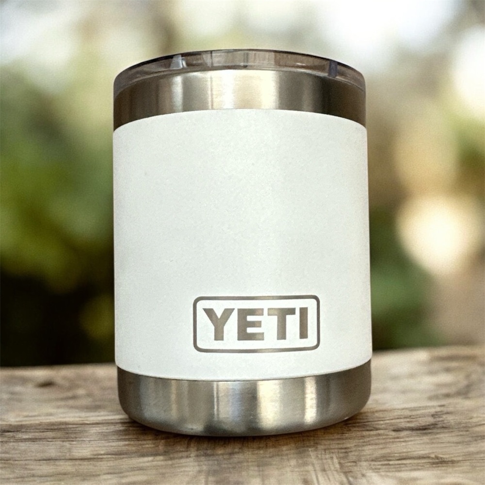 YETI White and Stainless Steel Tumbler